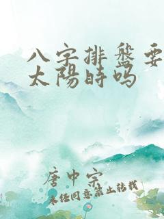 八字排盘要看真太阳时吗