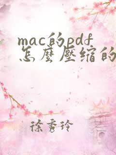 mac的pdf怎么压缩的小一点