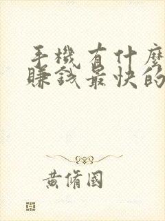 手机有什么可以赚钱最快的方法