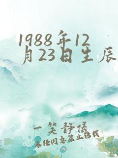 1988年12月23日生辰八字算命