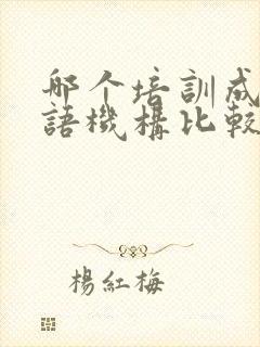 哪个培训成人英语机构比较好
