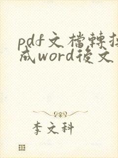 pdf文档转换成word后文本编辑不了怎么办