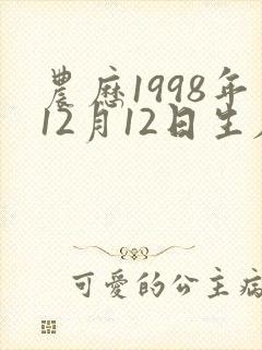 农历1998年12月12日生辰八字