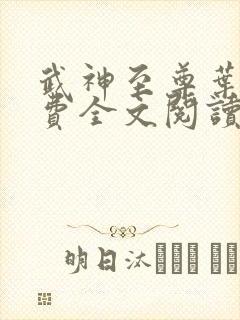 武神至尊叶风免费全文阅读无弹窗