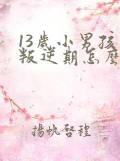 13岁小男孩儿叛逆期怎么办