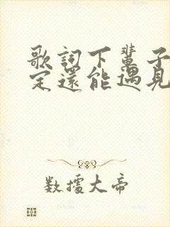 歌词下辈子不一定还能遇见你