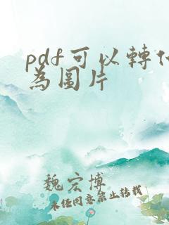 pdf可以转化为图片