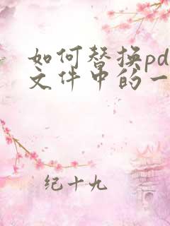 如何替换pdf文件中的一页