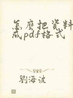 怎么把资料转换成pdf格式
