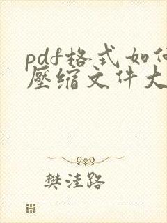 pdf格式如何压缩文件大小