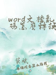 word文档乱码怎么转换成正常文字