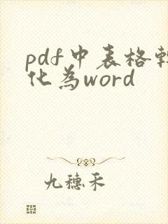 pdf中表格转化为word