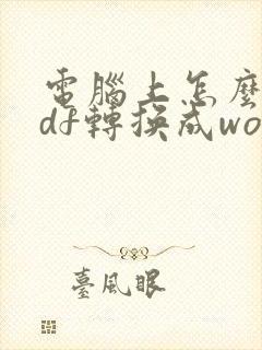 电脑上怎么将pdf转换成word