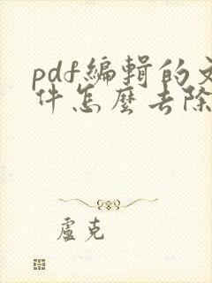 pdf编辑的文件怎么去除水印