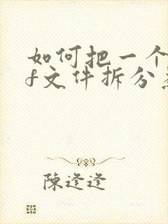 如何把一个pdf文件拆分为两个