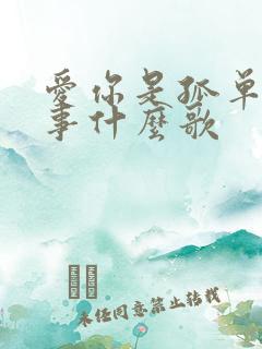 爱你是孤单的心事什么歌