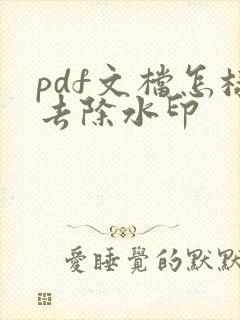 pdf文档怎样去除水印