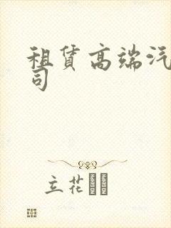 租赁高端汽车公司