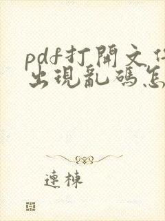 pdf打开文件出现乱码怎么解决