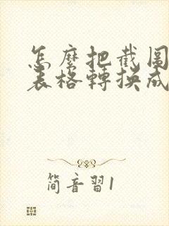 怎么把截图上的表格转换成电子版