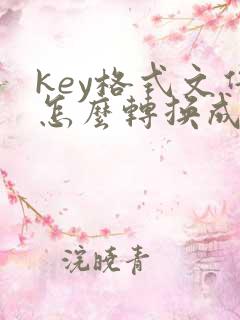 key格式文件怎么转换成pdf