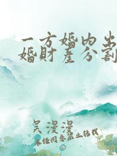 一方婚内出轨离婚财产分割