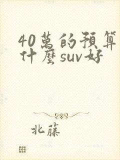 40万的预算买什么suv好