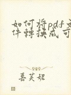 如何将pdf文件转换成可以编辑的文档