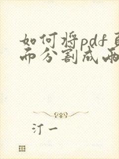 如何将pdf页面分割成两页