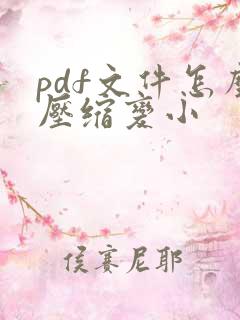 pdf文件怎么压缩变小