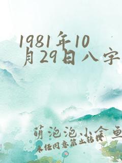 1981年10月29日八字算命