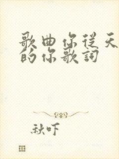 歌曲你从天而降的你歌词