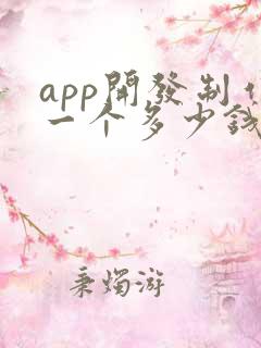 app开发制作一个多少钱