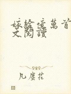 嫁给亿万首席全文阅读
