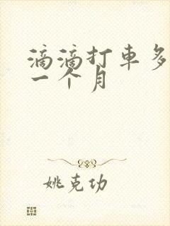 滴滴打车多少钱一个月