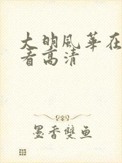 大明风华在线观看高清