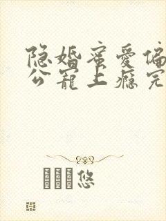隐婚蜜爱偏执老公宠上瘾完本