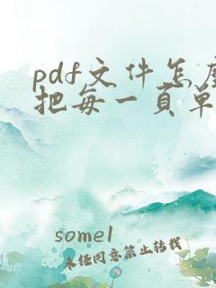 pdf文件怎么把每一页单独出来