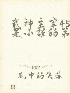 武神主宰455是小说的第几集