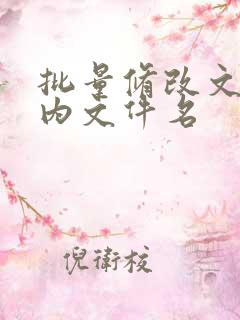 批量修改文件夹内文件名