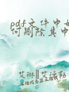 pdf文件中如何删除其中一页
