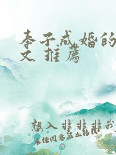 奉子成婚的高干文 推荐