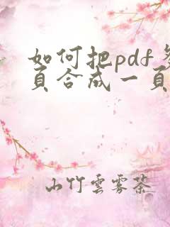 如何把pdf多页合成一页