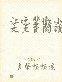 江晚裴彻小说全文免费阅读