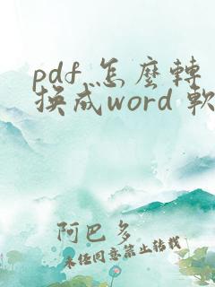 pdf 怎么转换成word 软件
