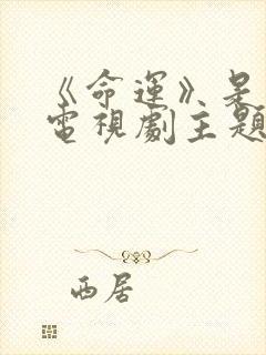 《命运》是哪个电视剧主题曲