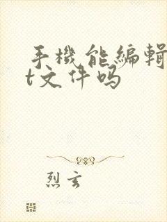 手机能编辑txt文件吗