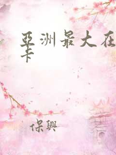 亚洲最大在线不卡