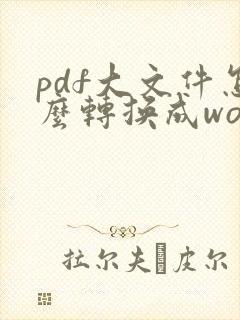 pdf大文件怎么转换成word文件