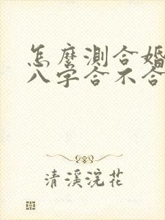 怎么测合婚合姻八字合不合